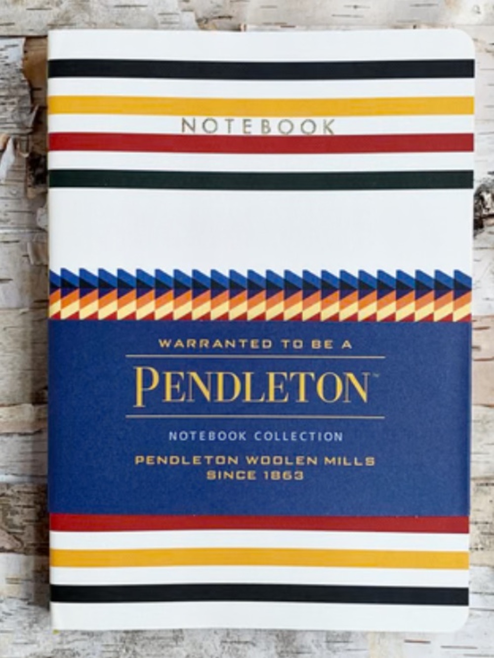Pendleton Cream Notebook with three different cover designs. Lined/seen binding
